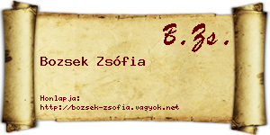 Bozsek Zsófia névjegykártya