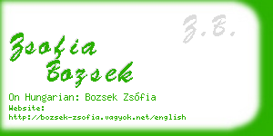 zsofia bozsek business card